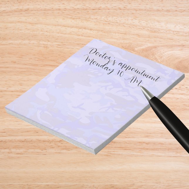 Bloc-note Camouflage Pastel Blue Motif Abstrait (Camouflage Pastel Blue Abstract Pattern Notepad)
