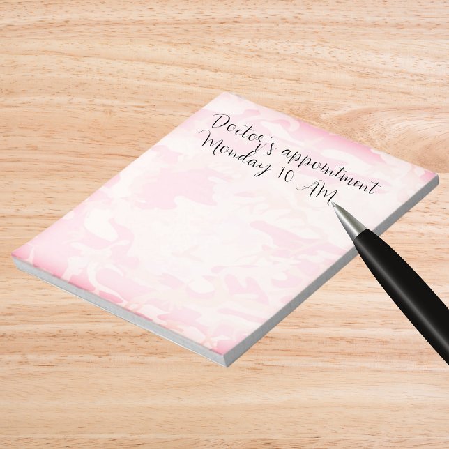 Bloc-note Camouflage Pastel rose Motif Abstrait (Camouflage Pastel Pink Abstract Pattern Notepad)