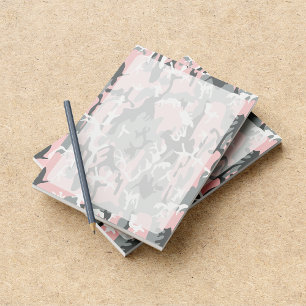 Bloc-note Camouflage rose et gris, Camouflage, Militaire, Ar