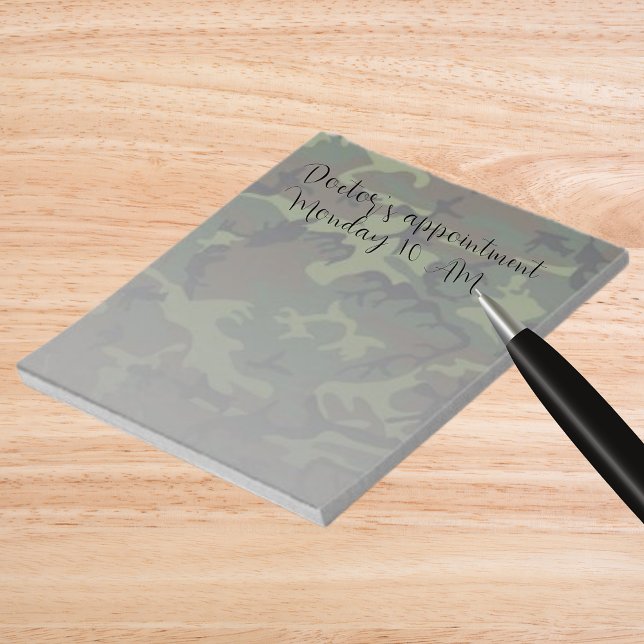 Bloc-note Camouflage vert militaire (Military Green Camouflage Notepad)