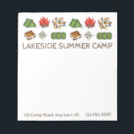 Bloc-note Camping privé été couché<br><div class="desc">Il présente une illustration originale de six illustrations classiques sur le thème du camping, dont un feu de camp, un mélange de sentiers, une tente, un sac de couchage, des s'mores et une boussole. Personnalisez simplement vos informations de camp. Ne vois-tu pas ce que tu cherches ? Vous avez besoin...</div>