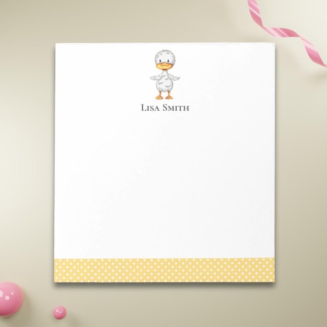 Bloc-note Canard mou jaune et blanc Personnalisé (Créateur téléchargé)