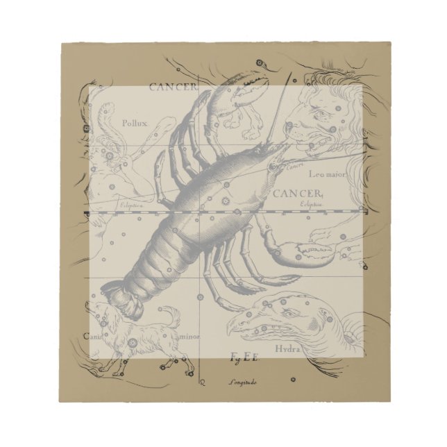 Bloc-note Cancer constellation Hevelius 1690 Engaving (Devant)