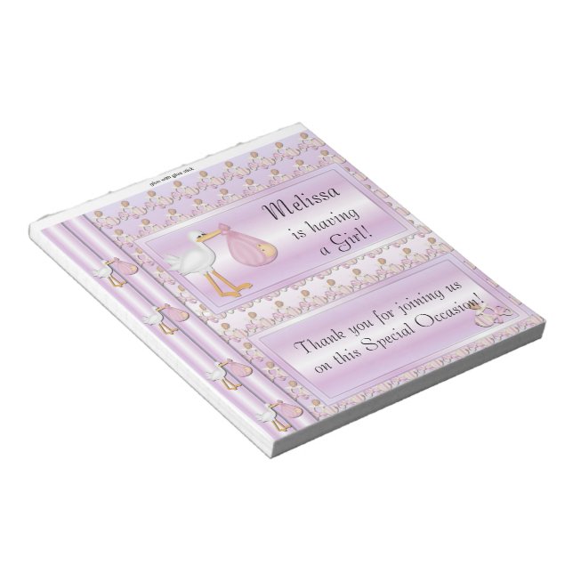 Bloc-note Candy Bar Wrapper Baby shower Fille Fête Favoriser (Incliné)