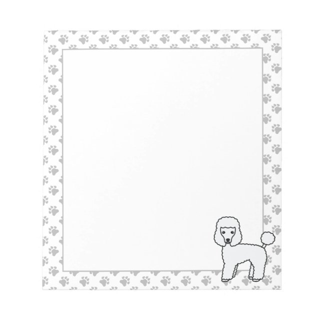 Bloc-note Caniche jouet blanc Chien de dessin animé mignon (Devant)