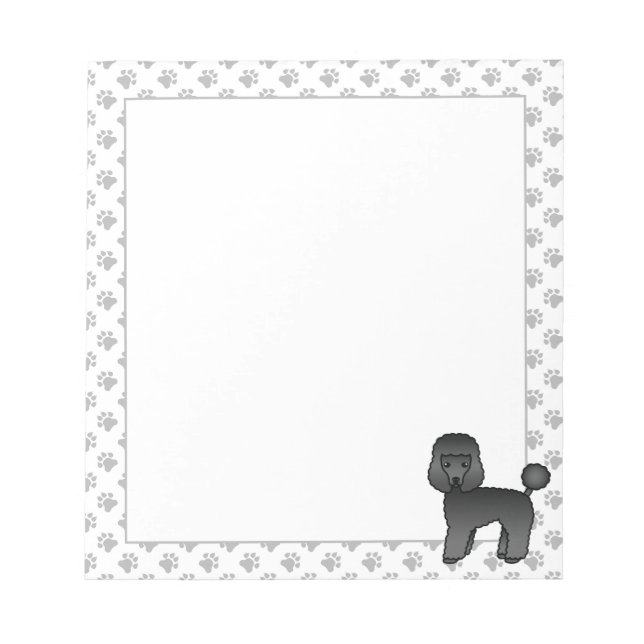 Bloc-note Caniche jouet noir Chien de dessin animé mignon (Devant)