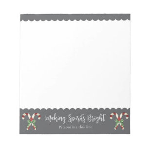 Bloc-note Canne à sucre grise Charbon Festive Personnalisée
