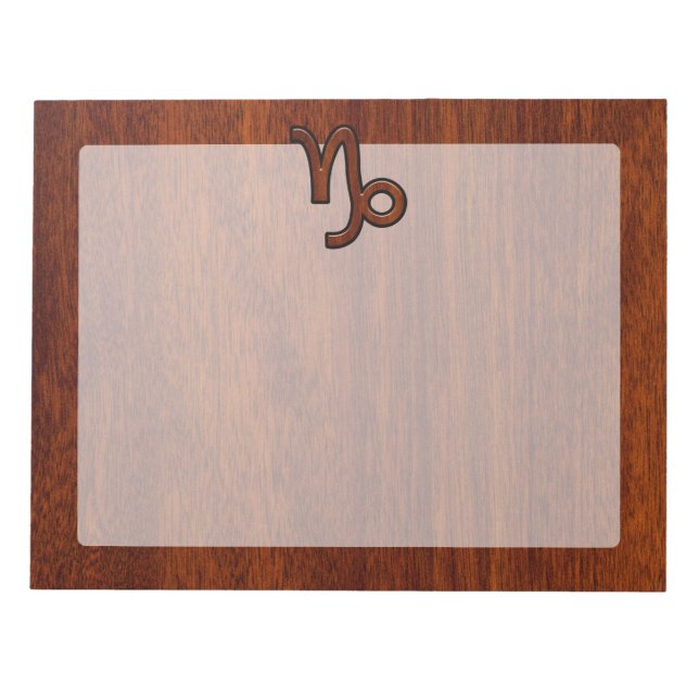 Bloc-note Capricorn Zodiac Symbol in Mahogany Brown (Devant)