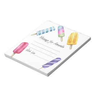 Bloc-note capsule de message d'anniversaire de popsicle d'aq