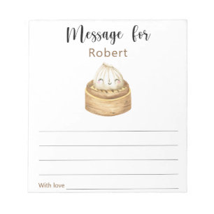 Bloc-note Capsule de message d'anniversaire de ravioli chino