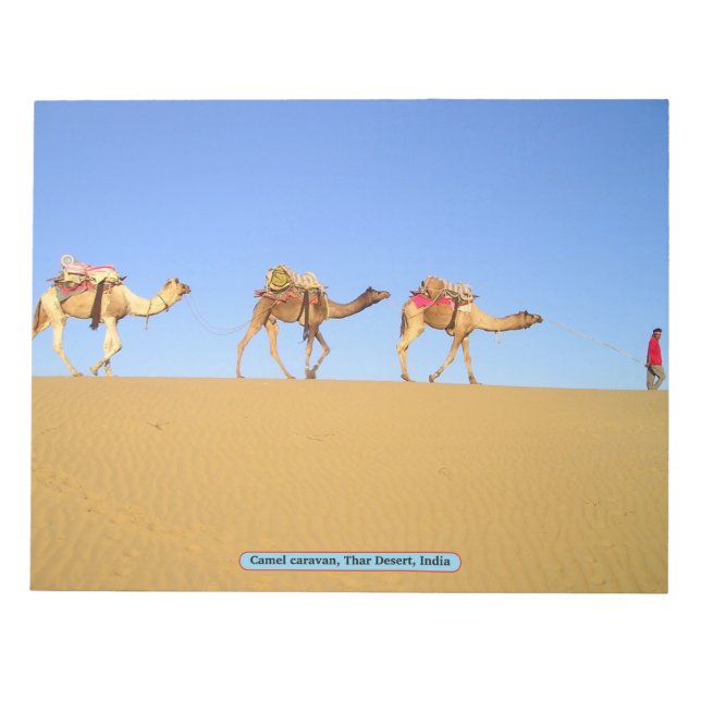 Bloc-note Caravane en chameau, Désert de Thar, Inde (Devant)