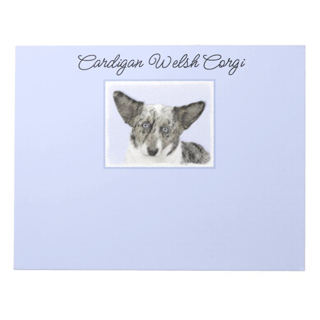 Bloc-note Cardigan Welsh Corgi Peinture - Art Chien original (Devant)