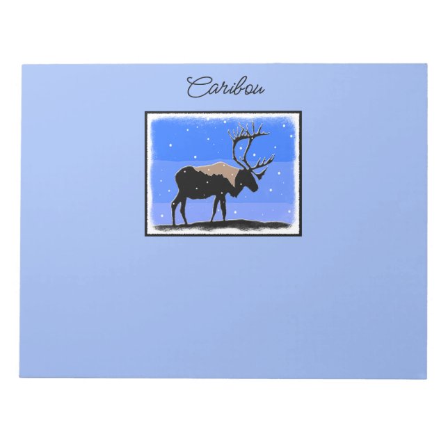Bloc-note Caribou en hiver - Art original de la faune (Devant)