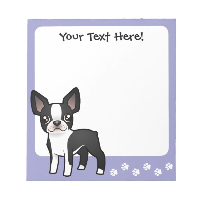 Bloc-note Caricature Boston Terrier (Devant)
