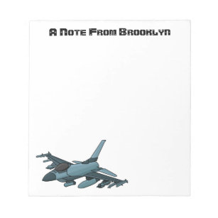 Bloc-note Caricature d'avion de chasse militaire