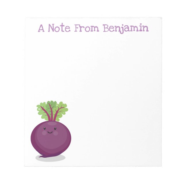 Bloc-note Caricature de betterave mignonne et violette (Devant)