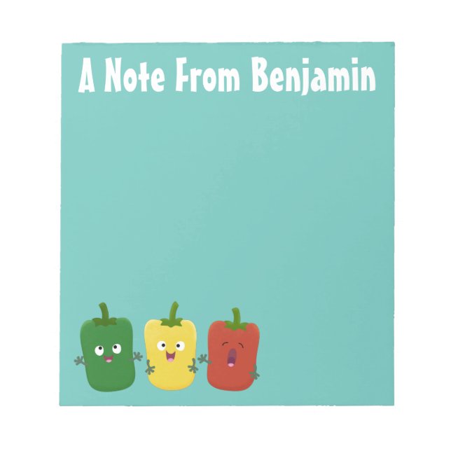 Bloc-note Caricature de chant trio capsicum poivre clair (Devant)