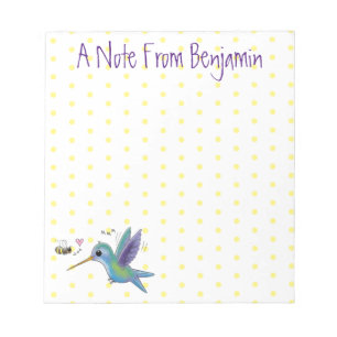 Bloc-note Caricature de colibri d'abeille mignonne