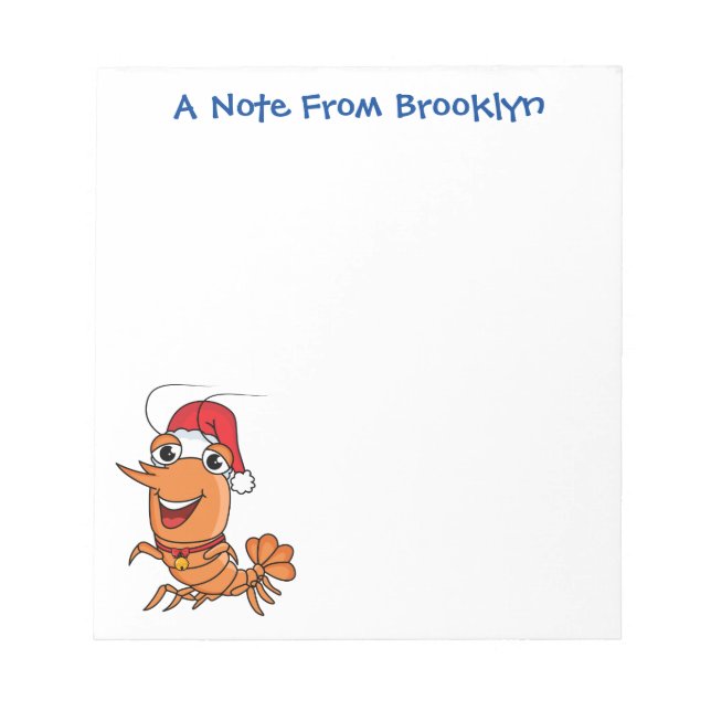 Bloc-note Caricature de crevettes de Noël joyeux (Devant)