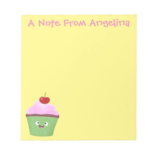Bloc-note Caricature de cupcake joyeux (Devant)