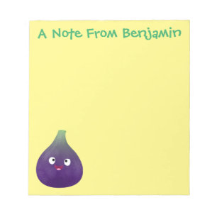 Bloc-note Caricature de fruits mauve joyeux aux figues