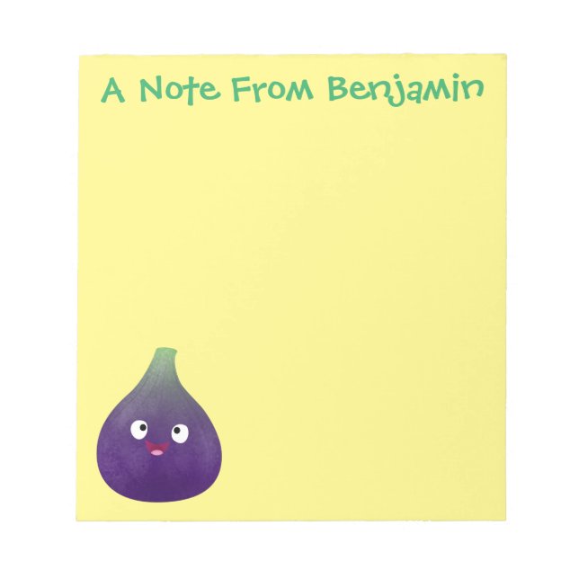 Bloc-note Caricature de fruits mauve joyeux aux figues (Devant)