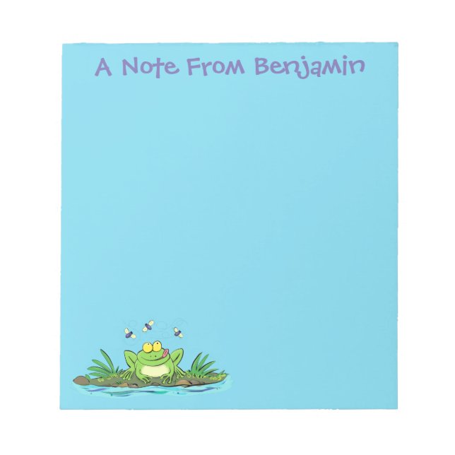 Bloc-note Caricature de grenouille vert mignon (Devant)