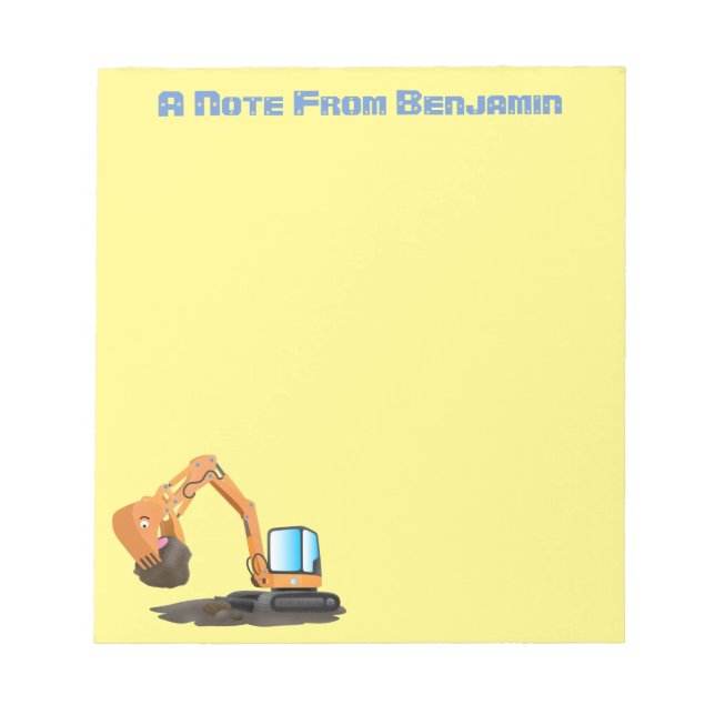 Bloc-note Caricature de la pelle orange (Devant)