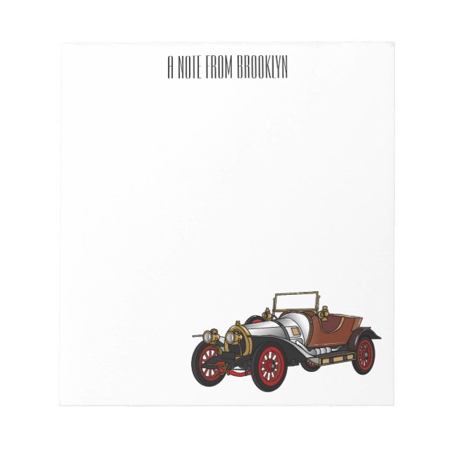Bloc-note Caricature de voiture classique 1920 (Devant)
