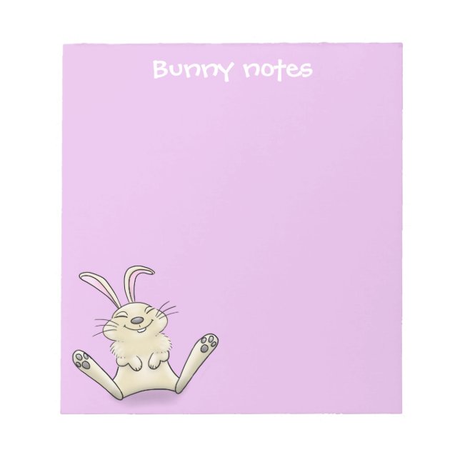 Bloc-note Caricature joli sourire lapin lapin bébé lapin lap (Devant)