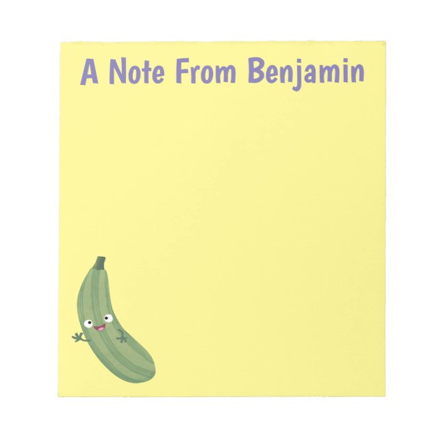 Bloc-note Caricature joyeux de courgettes mignonnes (Devant)