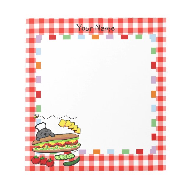 Bloc-note Caricature personnalisée Black Labrador Bakery (Devant)