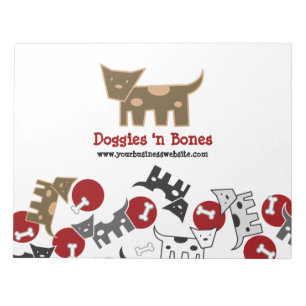 Bloc-note Caricature Poignée Doggies & Bones Carton Notepad