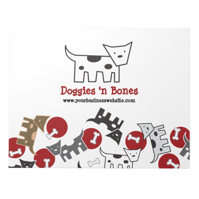 Bloc-note Caricature Poignée Doggies & Bones Carton Notepad (Devant)