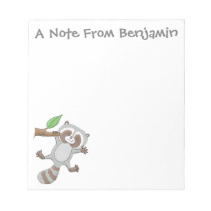 Bloc-note Caricature pour bébé au raton laveur joyeux