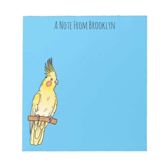 Bloc-note Caricature pour oiseaux Cockatiel (Devant)