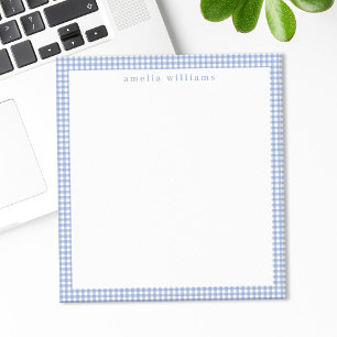 Bloc-note Carreaux Gingham Bleu Clair