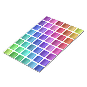 BLOC-NOTE CARRÉS DE CARREAUX COLORÉS
