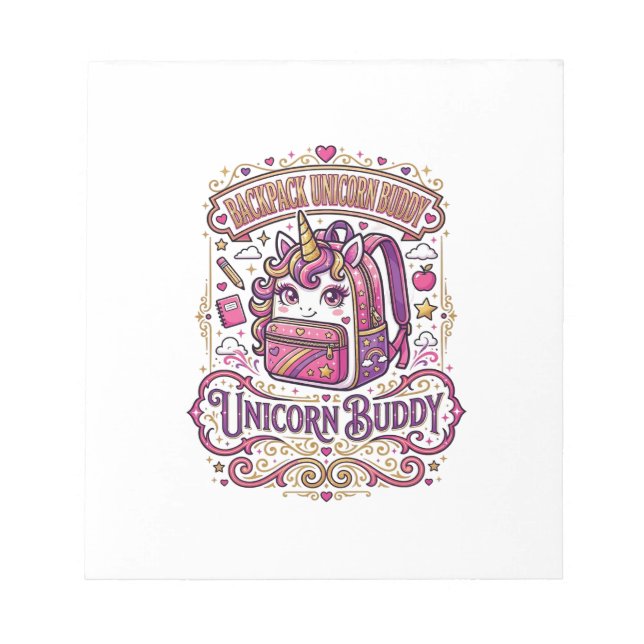 Bloc-note Cartable Licorne Copain Licorne Stylish Merch Desi (Devant)
