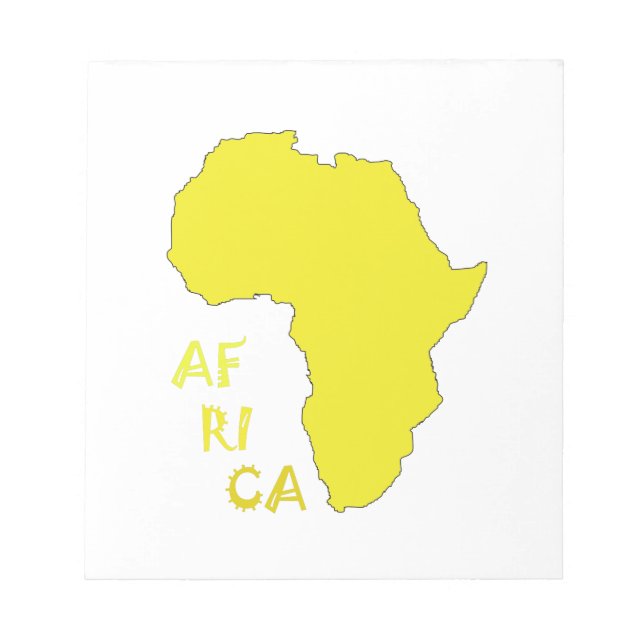 Bloc-note Carte d'Afrique jaune funky (Devant)
