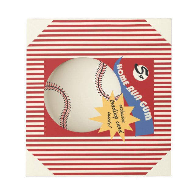 Bloc-note Carte de baseball vintage Bubblegum Wrapper (Devant)