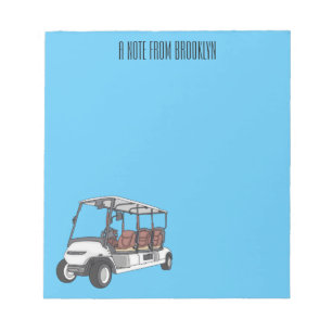 Bloc-note Carte de golf / dessin animé en voiturette de golf