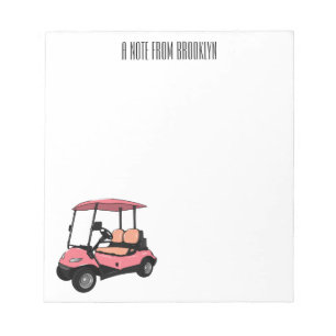 Bloc-note Carte de golf / dessin animé en voiturette de golf