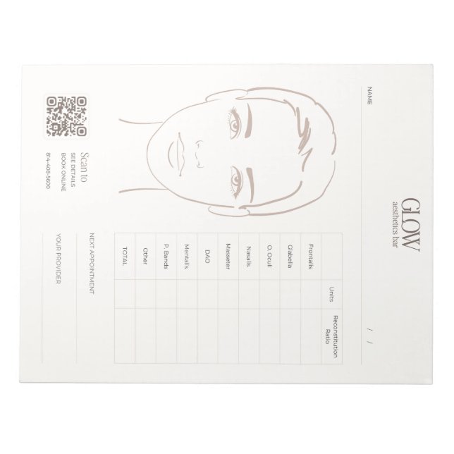 Bloc-note Carte de la face (Devant)