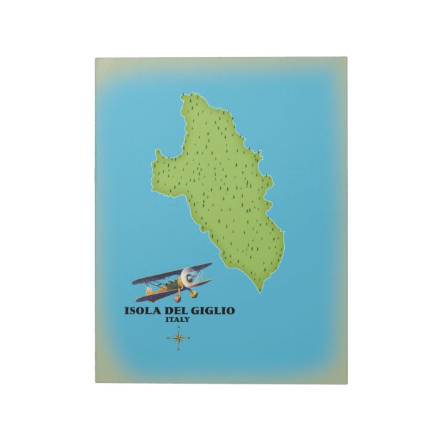 Bloc-note Carte de l'Isola del Giglio Italie (Tourné)