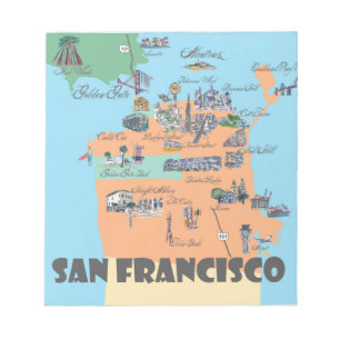 Bloc-note Carte de San Francisco la Californie