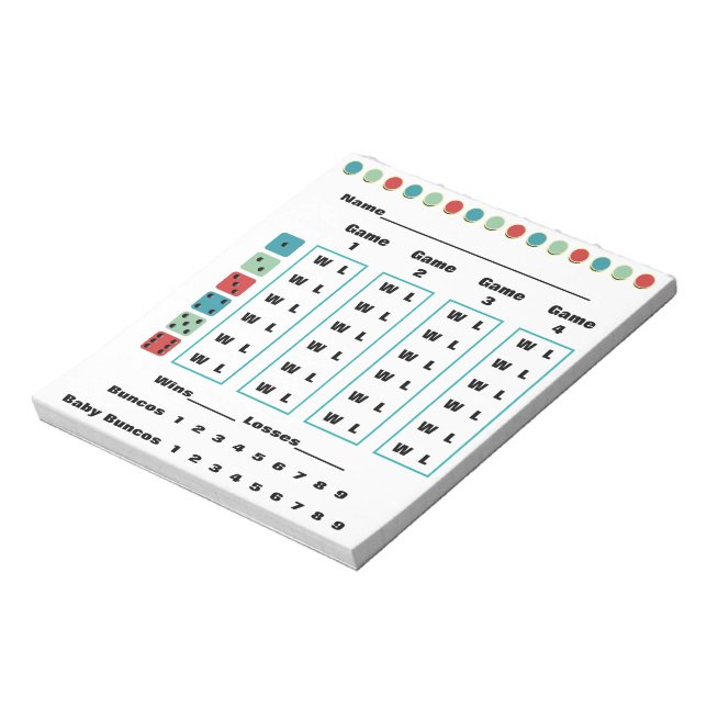 Bloc-note Carte de score Bunco Dots Bunco (Tourné)