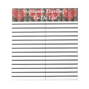 Bloc-note Carte de visite/liste d'achat en caillou rouge coe