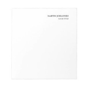 Bloc-note Carte de visite professionnelle chic blanche esthé