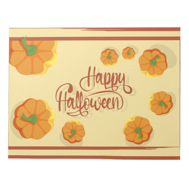 Bloc-note Carte de voeux encadrée Happy Halloween typographi (Devant)